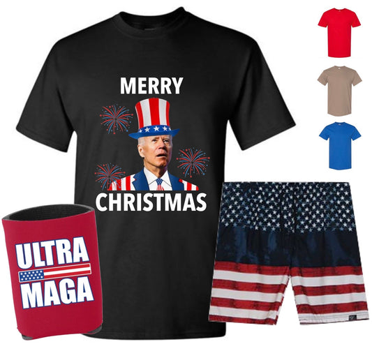 4th of July Bundle (Koozie & Swim Trunks Included)