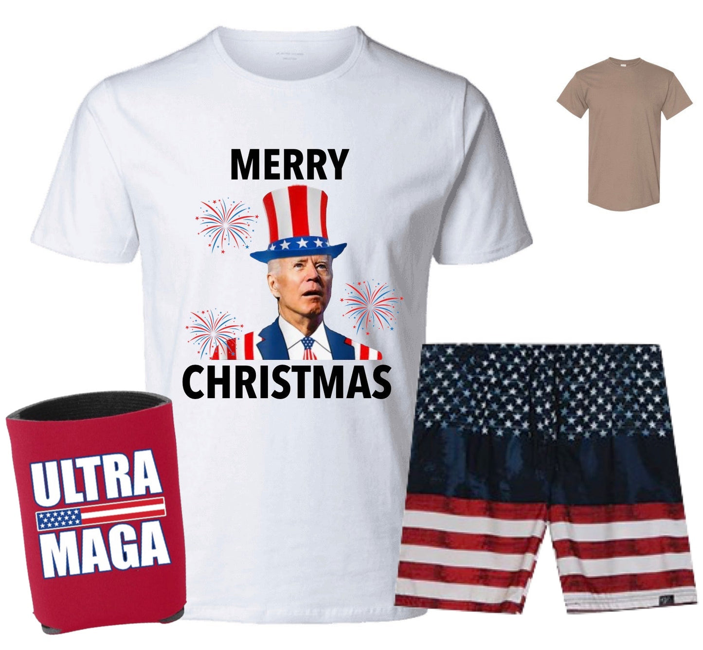 4th of July Bundle (Koozie & Swim Trunks Included)