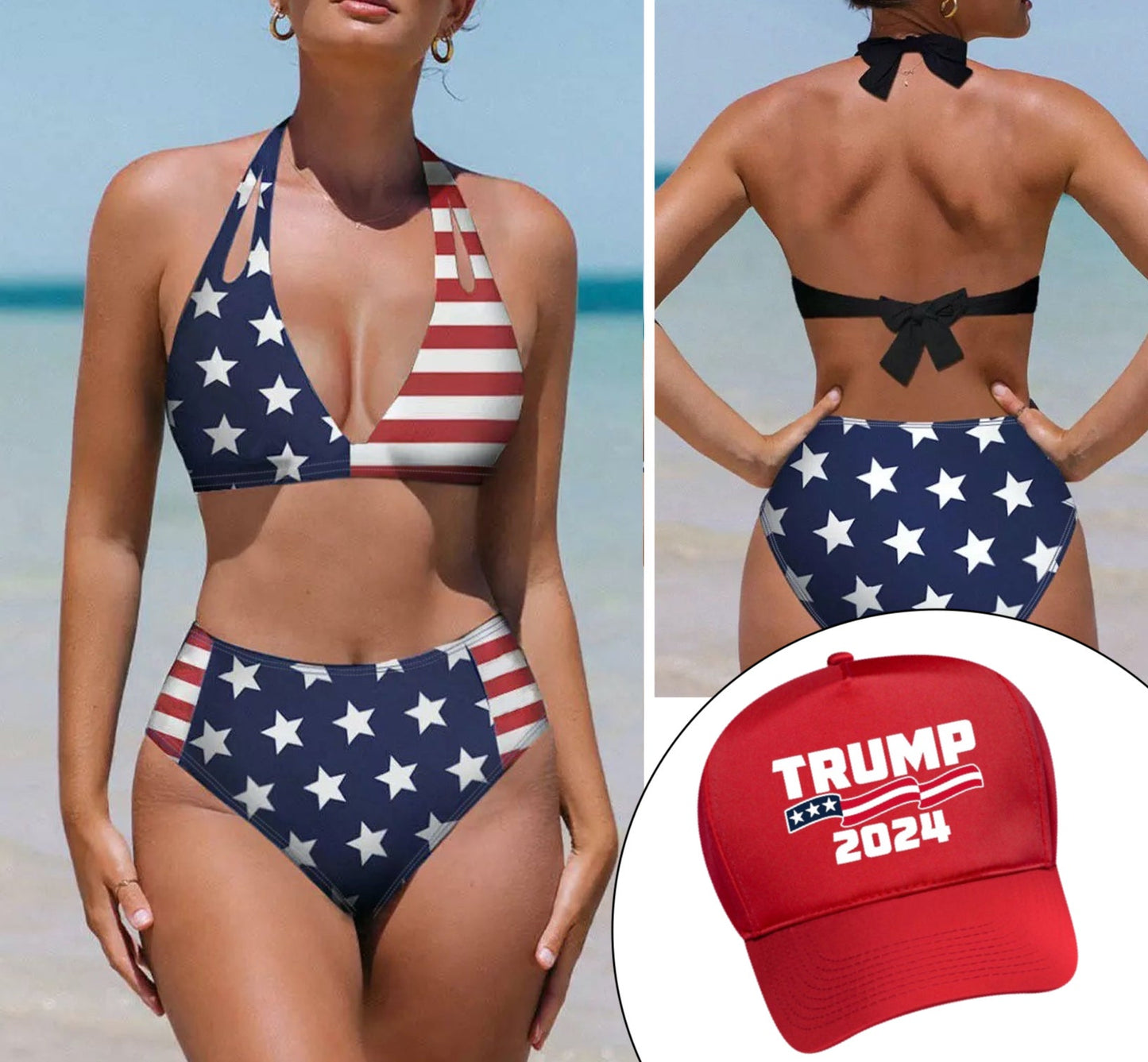 MERICA Women's Bikini (+FREE Hat)
