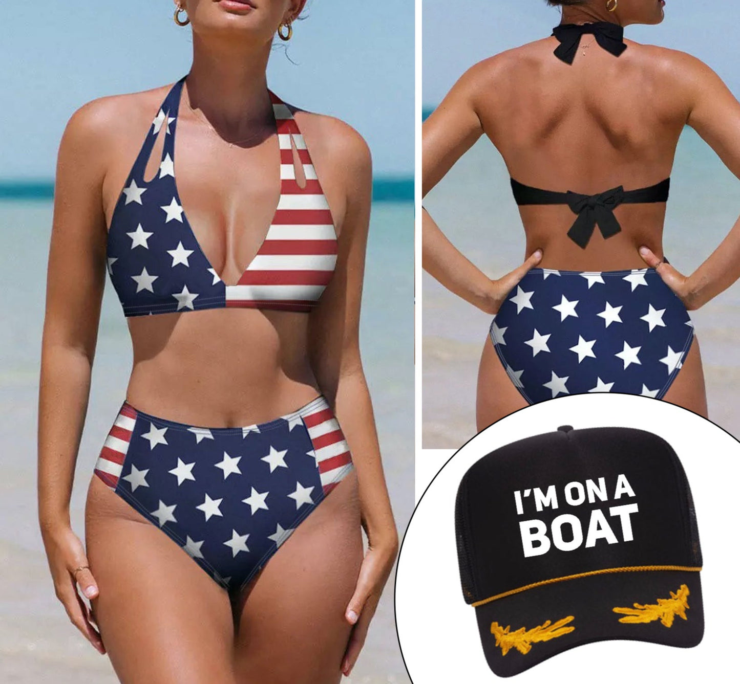 MERICA Women's Bikini (+FREE Hat)