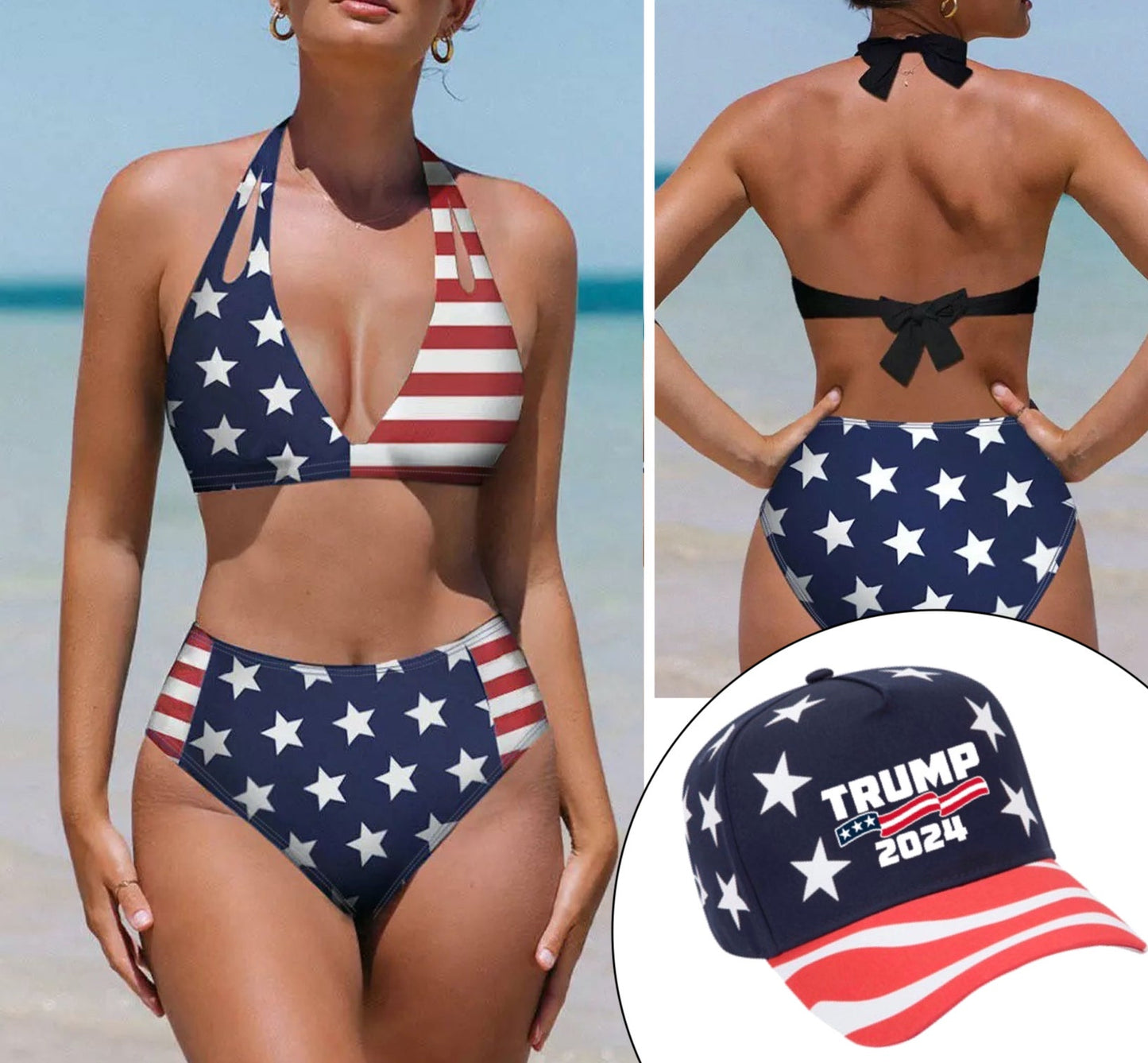 MERICA Women's Bikini (+FREE Hat)