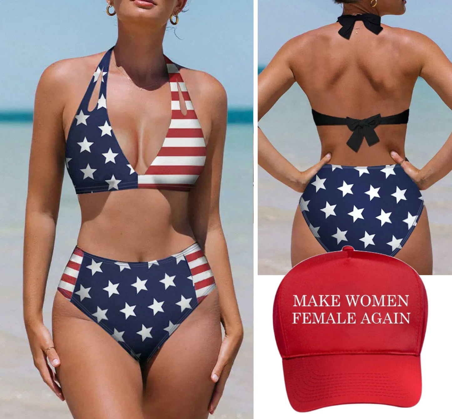 MERICA Women's Bikini (+FREE Hat)