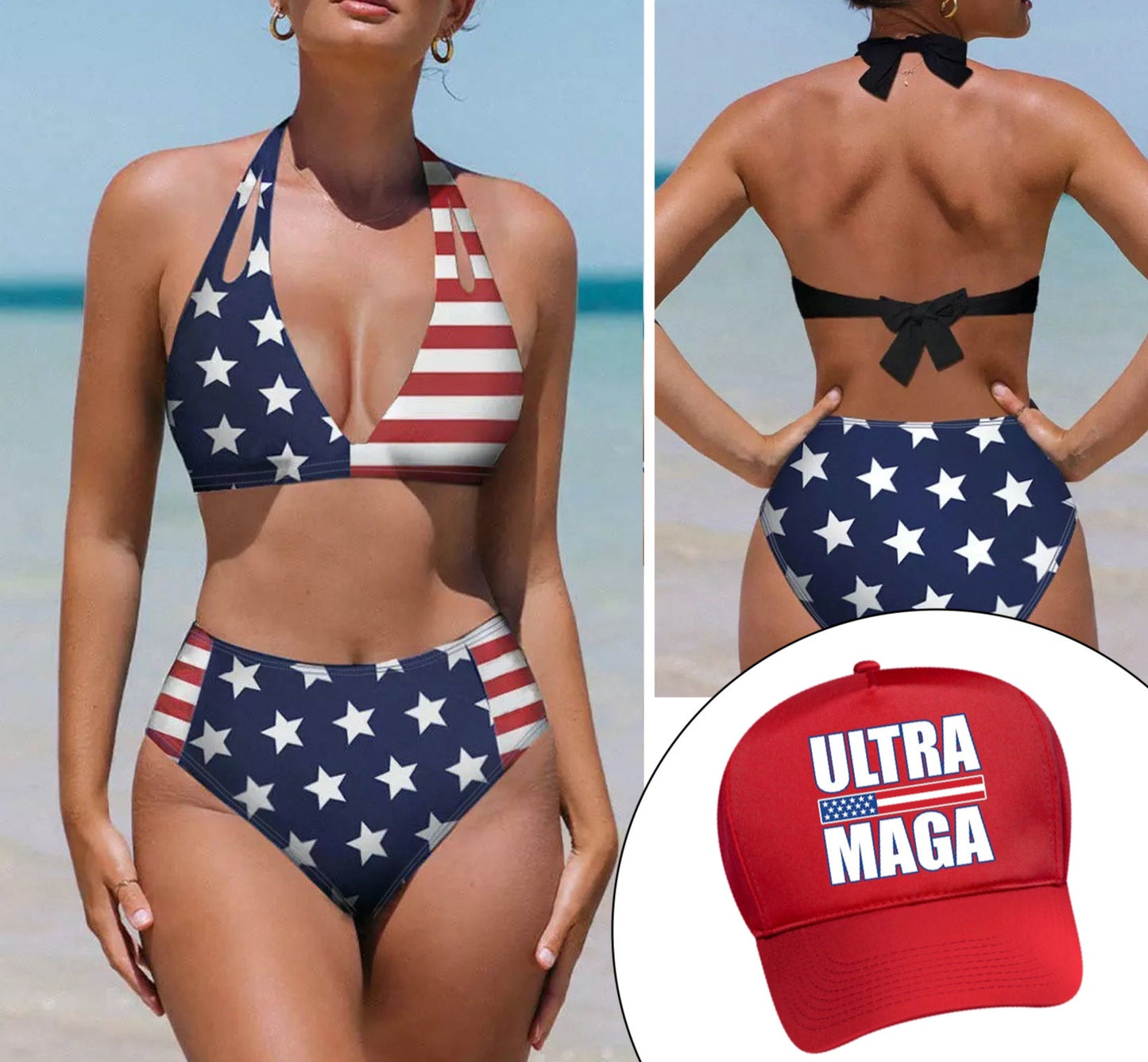 MERICA Women's Bikini (+FREE Hat)