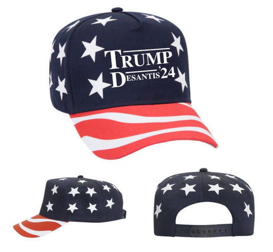 Trump DeSantis 2024 Flag Hat