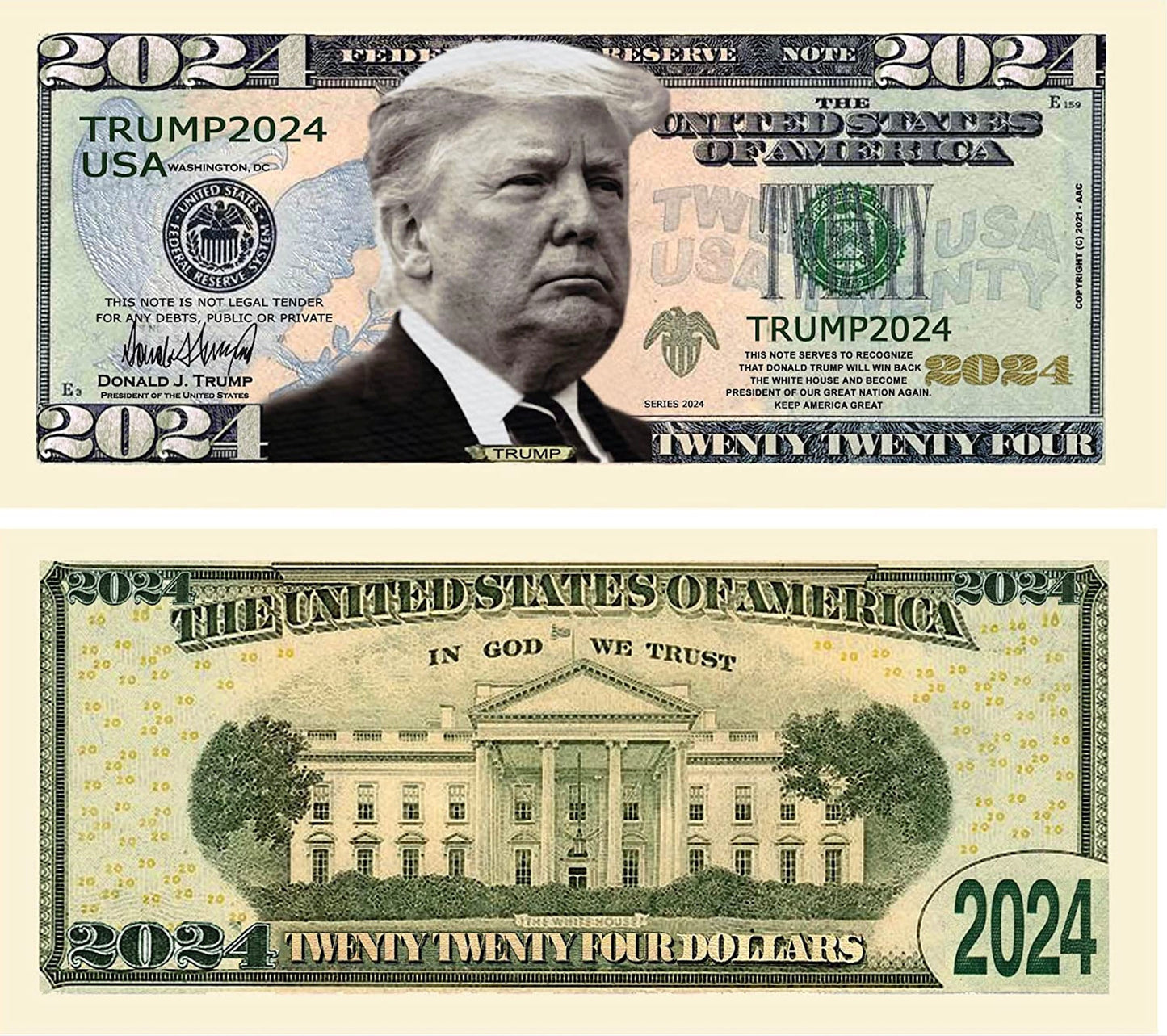 2024 Trump Re-Election Legacy Bills (3 Per Order) — Just Pay Shipping